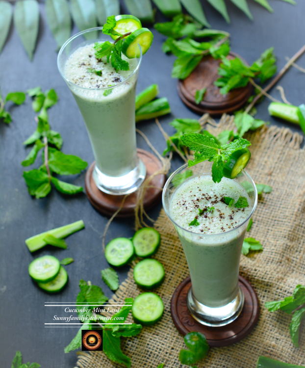 5 Minutes Cucumber Lassi - Sandhya's Kitchen