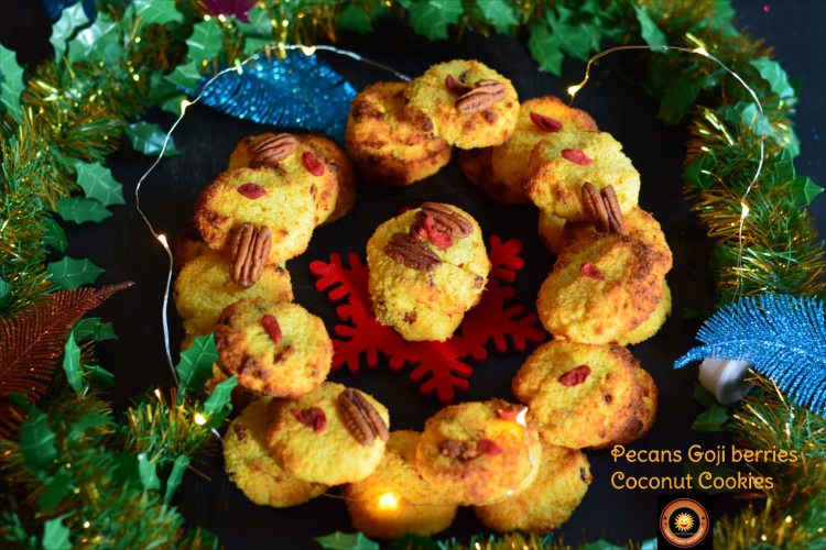 Pecans Goji Berries Coconut Cookies 
