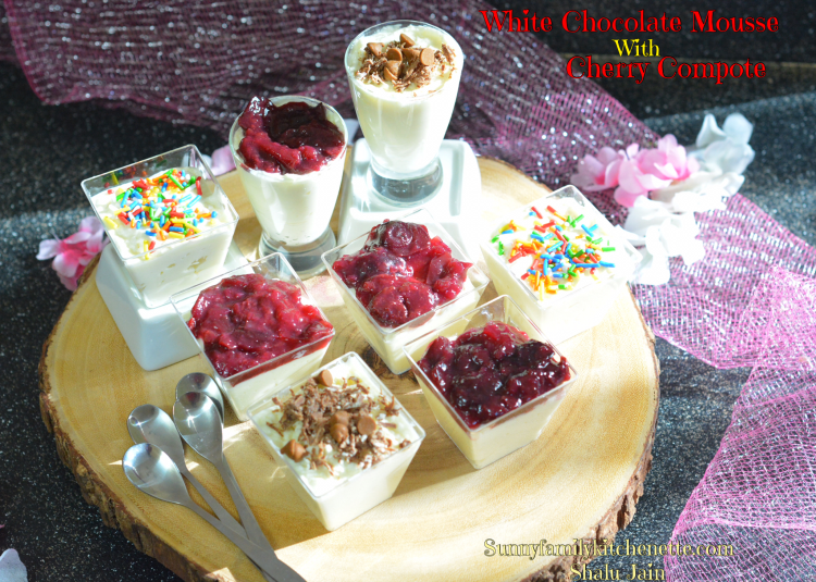 White Chocolate Mousse with Cherry Compote